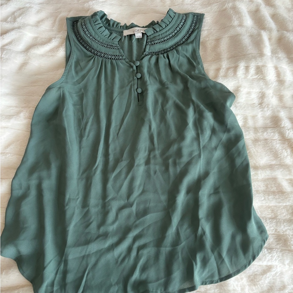 LOFT Teal Sleeveless Tank Top